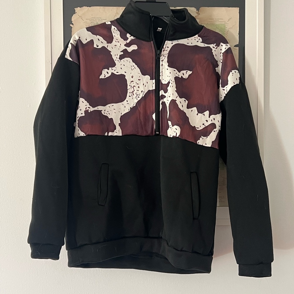 Black and brown cow print Jacket